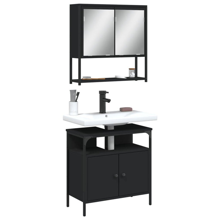 Set Mobilier De Baie, 2 Piese, Gri Sonoma, Lemn Prelucrat