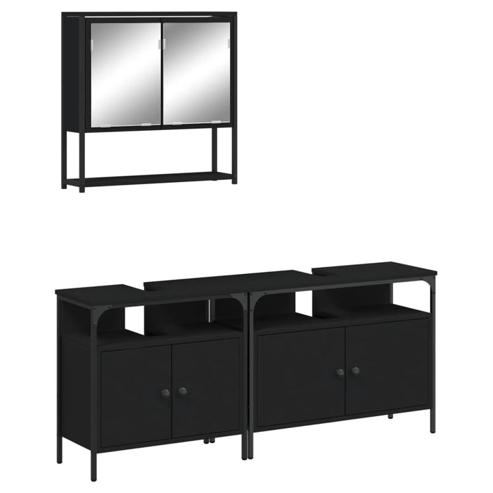 Set Mobilier De Baie, 3 Piese, , Lemn Compozit