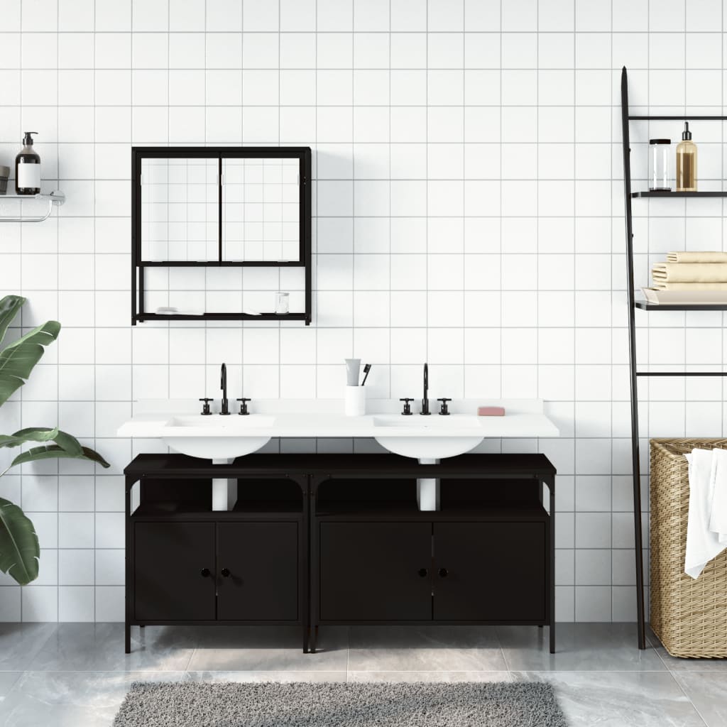 Set Mobilier De Baie, 3 Piese, , Lemn Compozit