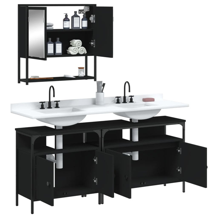 Set Mobilier De Baie, 3 Piese, , Lemn Compozit
