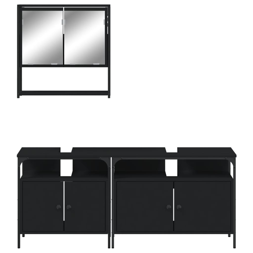Set Mobilier De Baie, 3 Piese, , Lemn Compozit