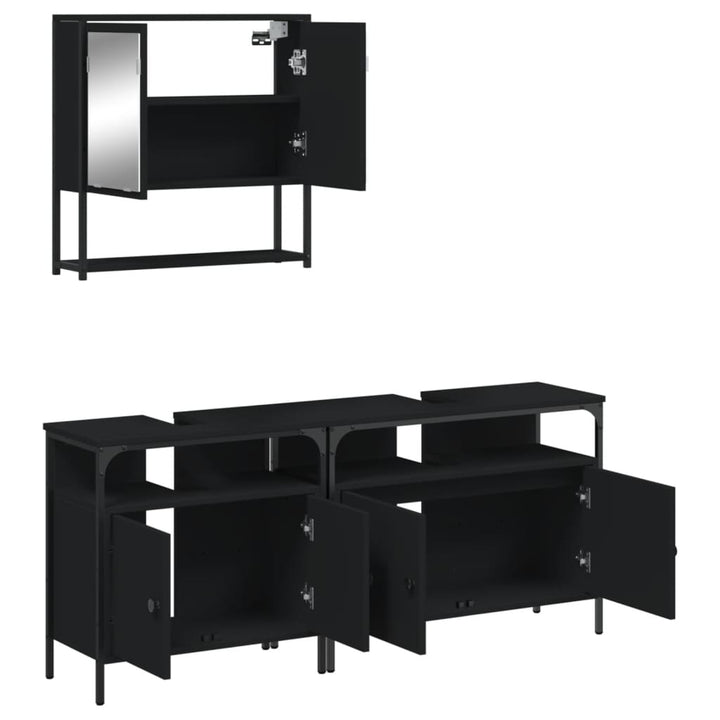 Set Mobilier De Baie, 3 Piese, , Lemn Compozit