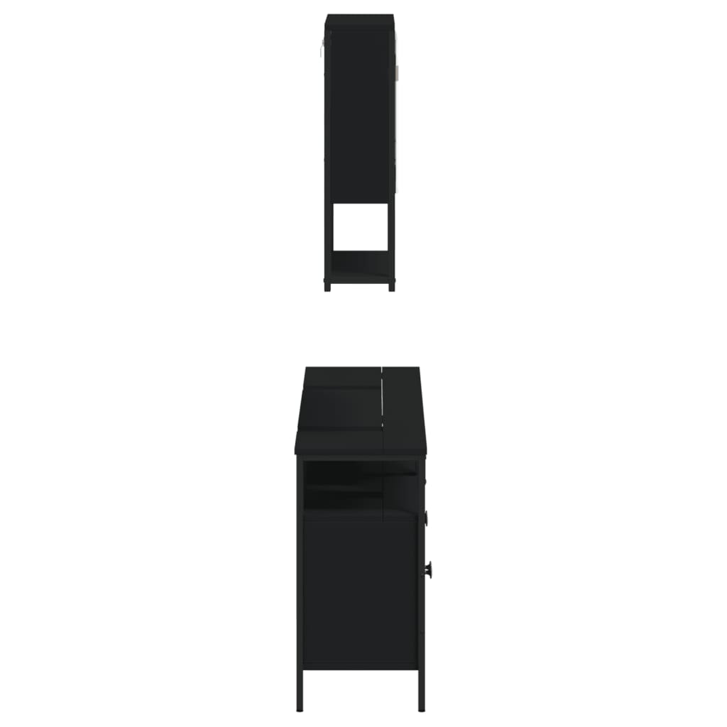Set Mobilier De Baie, 3 Piese, , Lemn Compozit