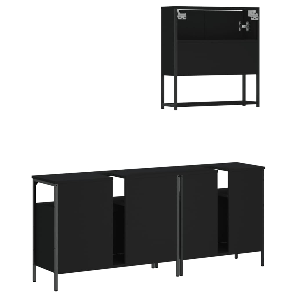 Set Mobilier De Baie, 3 Piese, , Lemn Compozit