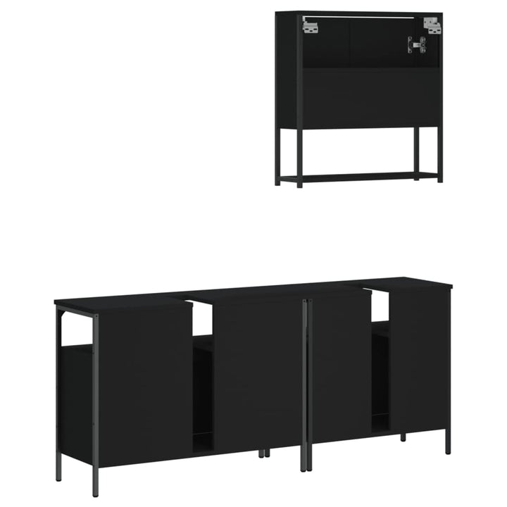 Set Mobilier De Baie, 3 Piese, , Lemn Compozit