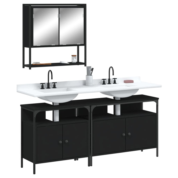 Set Mobilier De Baie, 3 Piese, , Lemn Compozit