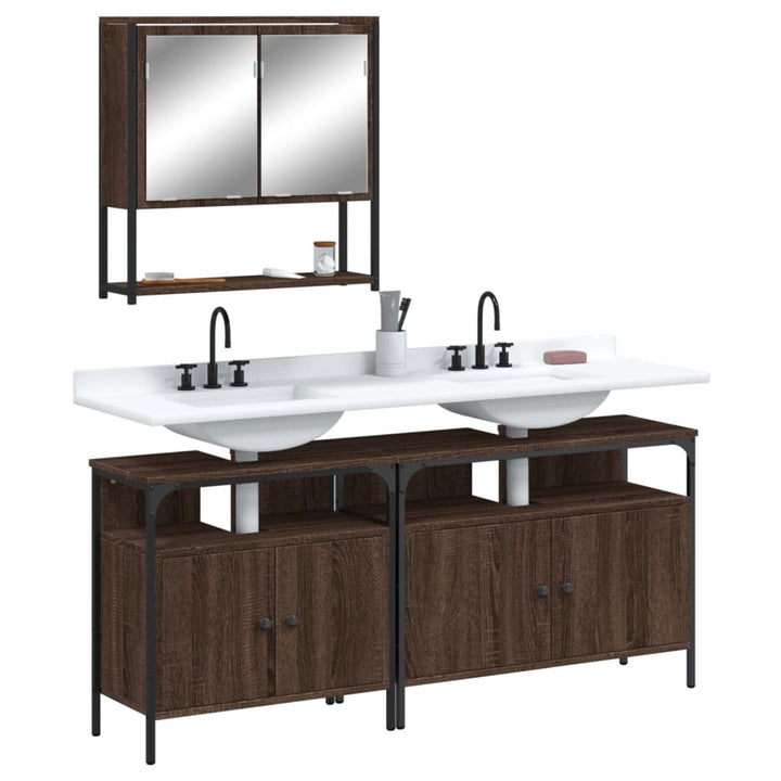 Set Mobilier De Baie, 3 Piese, , Lemn Compozit