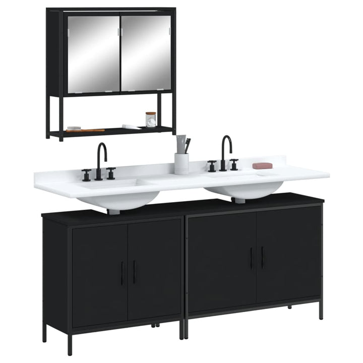 Set Mobilier De Baie, 3 Piese, Gri Sonoma, Lemn Prelucrat