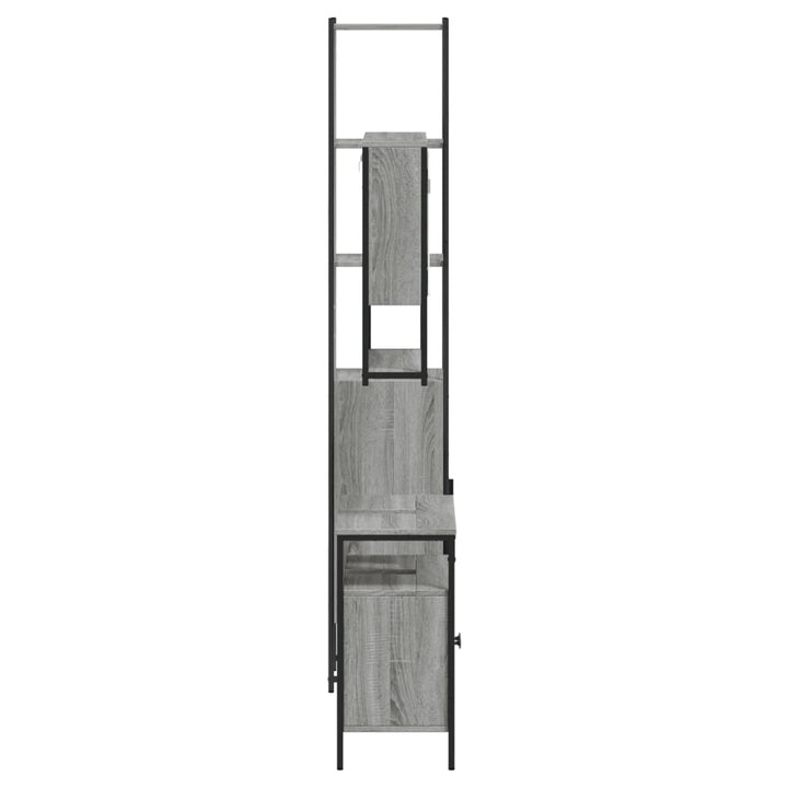 Set Mobilier De Baie, 3 Piese, Gri Sonoma, Lemn Prelucrat