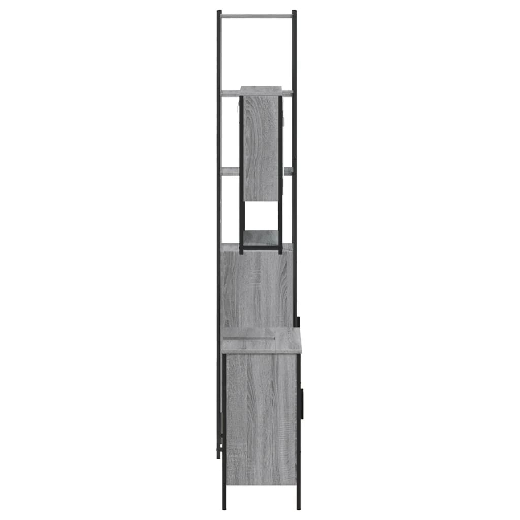 Set Mobilier De Baie, 3 Piese, Gri Sonoma, Lemn Prelucrat