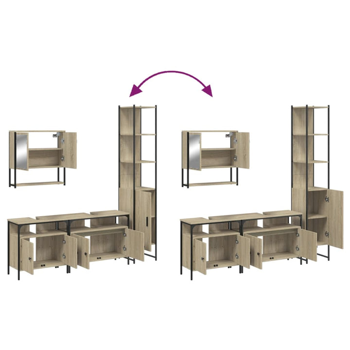 Set Mobilier De Baie, 4 Piese, , Lemn Prelucrat