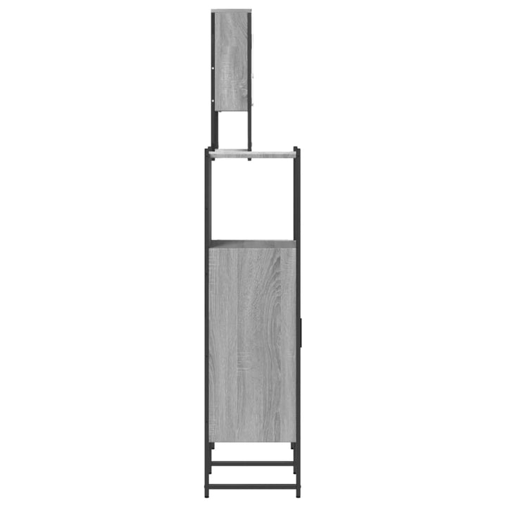 Set Mobilier De Baie, 3 Piese, Gri Sonoma, Lemn Prelucrat
