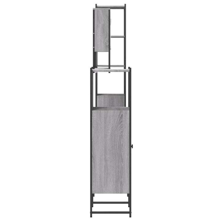 Set Mobilier De Baie, 4 Piese, Gri Sonoma, Lemn Prelucrat