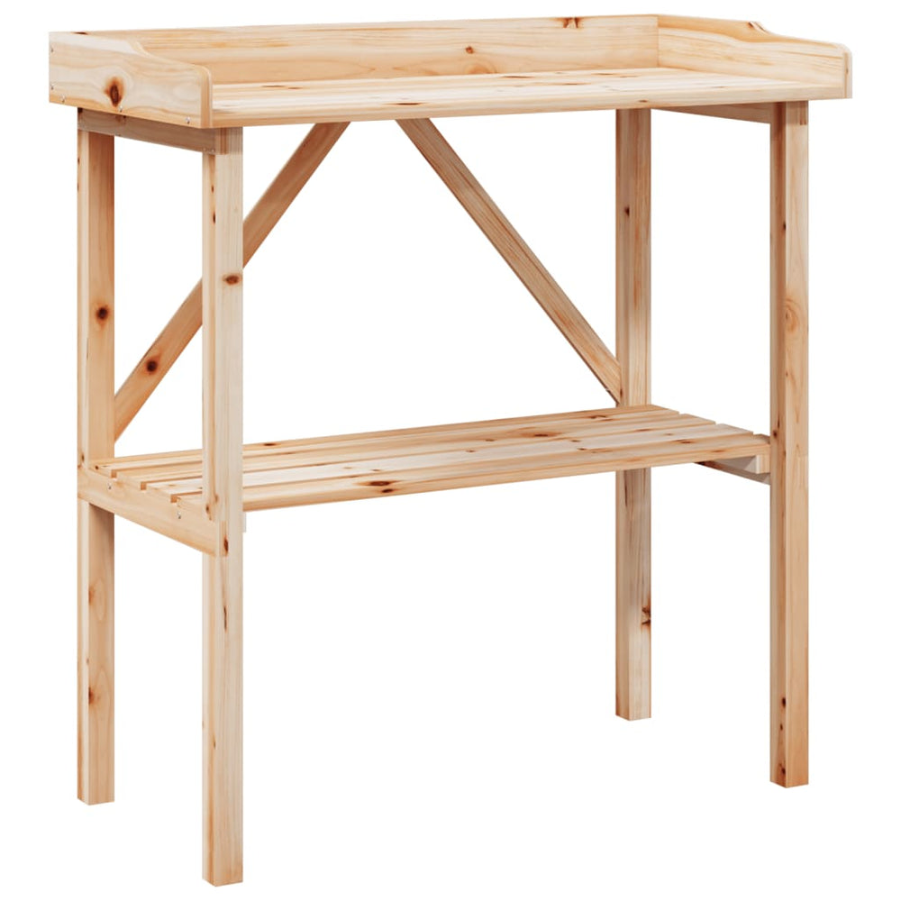 Masă De Plante Cu Raft, 78X38X82,5 Cm, Lemn Masiv De Brad