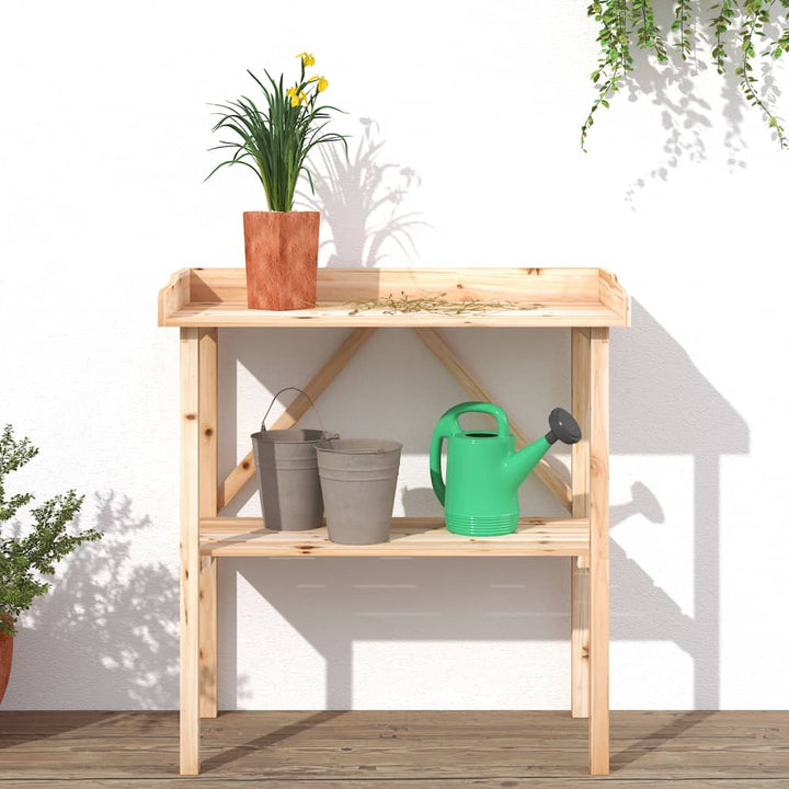 Masă De Plante Cu Raft, 78X38X82,5 Cm, Lemn Masiv De Brad