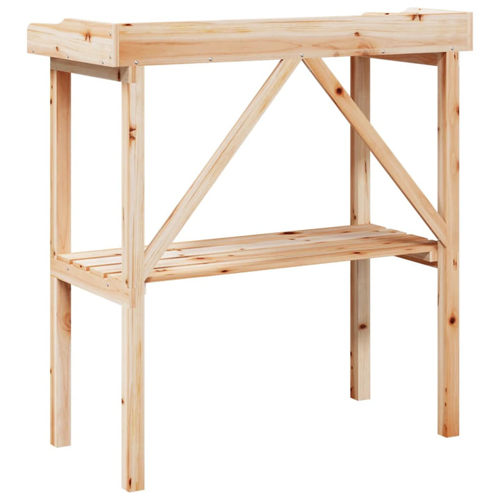 Masă De Plante Cu Raft, 78X38X82,5 Cm, Lemn Masiv De Brad