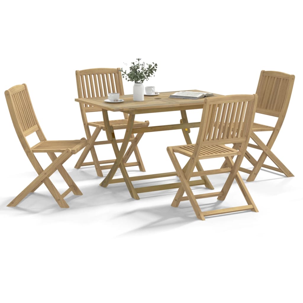 Set Mobilier De Exterior Pliabil, 7 Piese, Lemn Masiv De Acacia