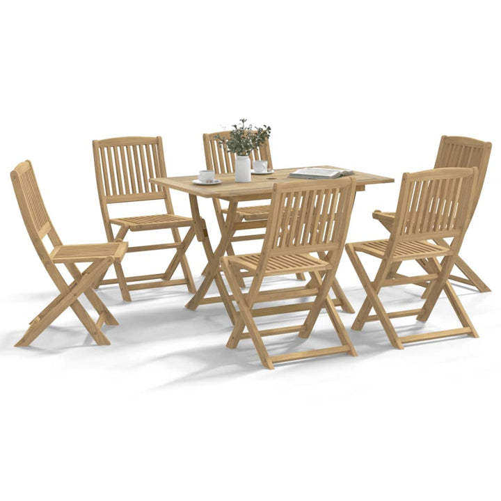 Set Mobilier De Exterior Pliabil, 7 Piese, Lemn Masiv De Acacia