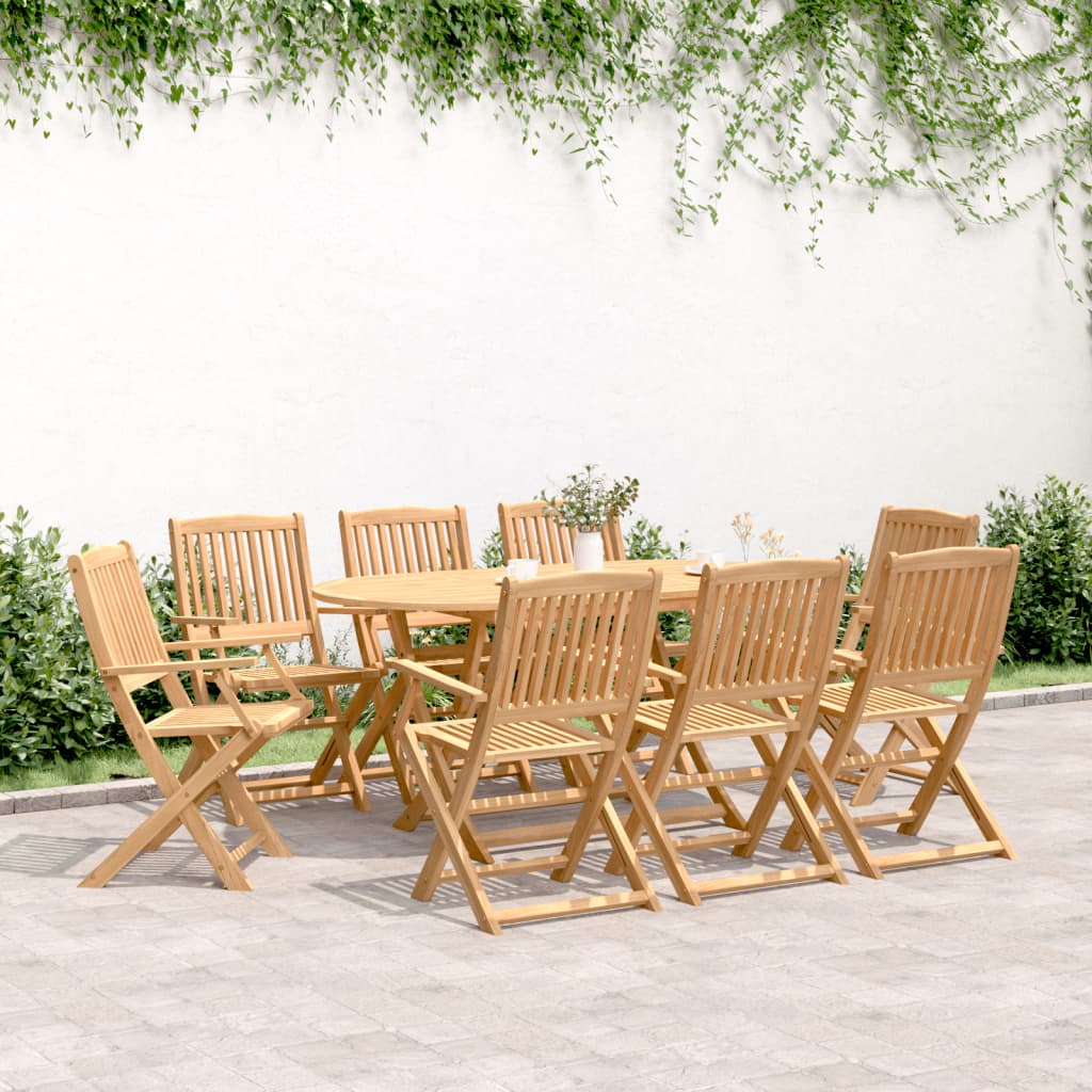 Set Mobilier De Exterior Pliabil, 7 Piese, Lemn Masiv De Acacia