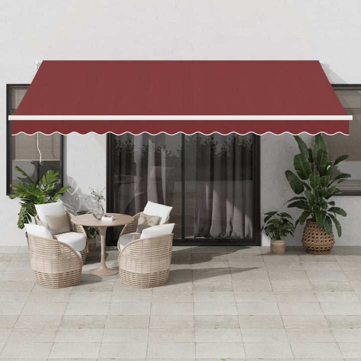 Copertină Retractabilă Automat, Portocaliu & Maro,
