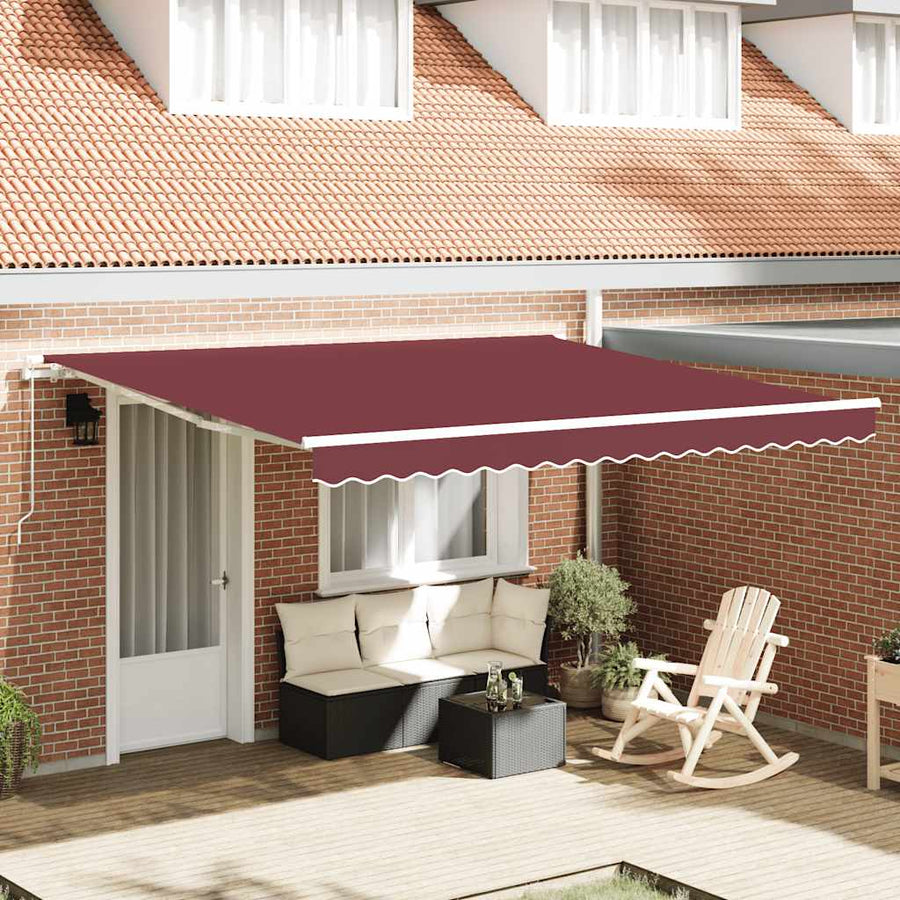 Copertina Retractabilă Manual, Vișiniu, 400X300 Cm