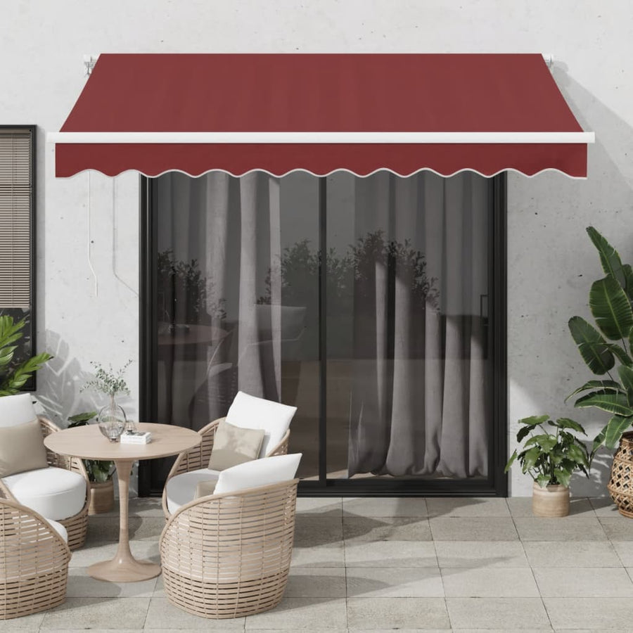 Copertina Retractabilă Manual, Vișiniu, 300X250 Cm