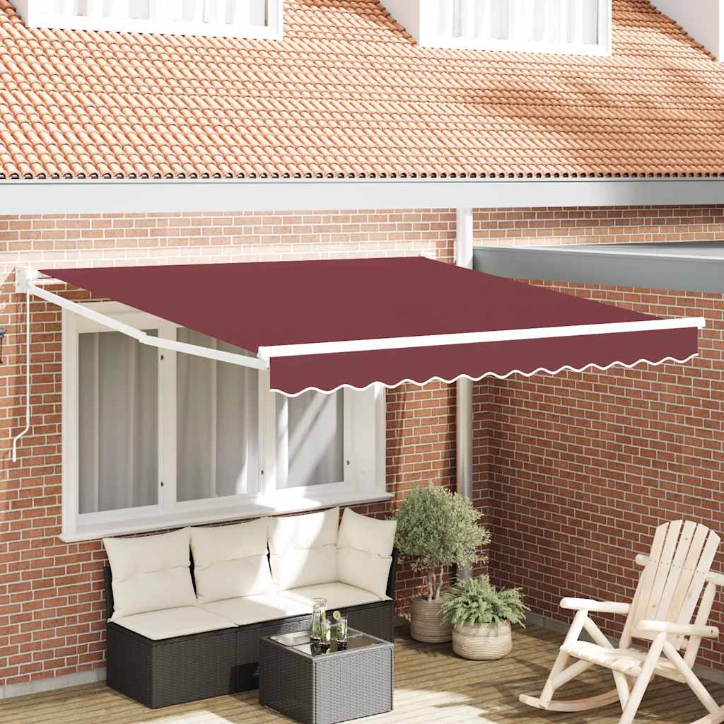 Copertină Retractabilă Albastru/Alb, 4,5X3 M, Textil/Aluminiu