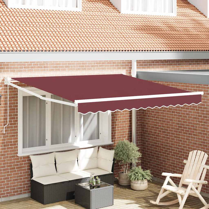 Copertină Retractabilă Albastru/Alb, 4,5X3 M, Textil/Aluminiu