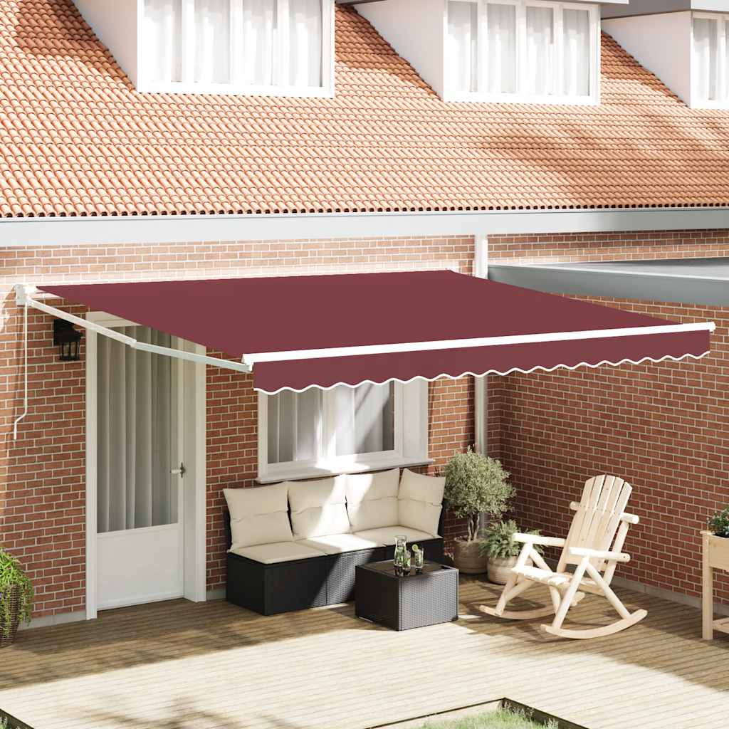 Copertină Retractabilă Albastru/Alb, 4,5X3 M, Textil/Aluminiu