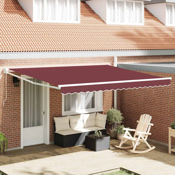 Copertină Retractabilă Albastru/Alb, 4,5X3 M, Textil/Aluminiu