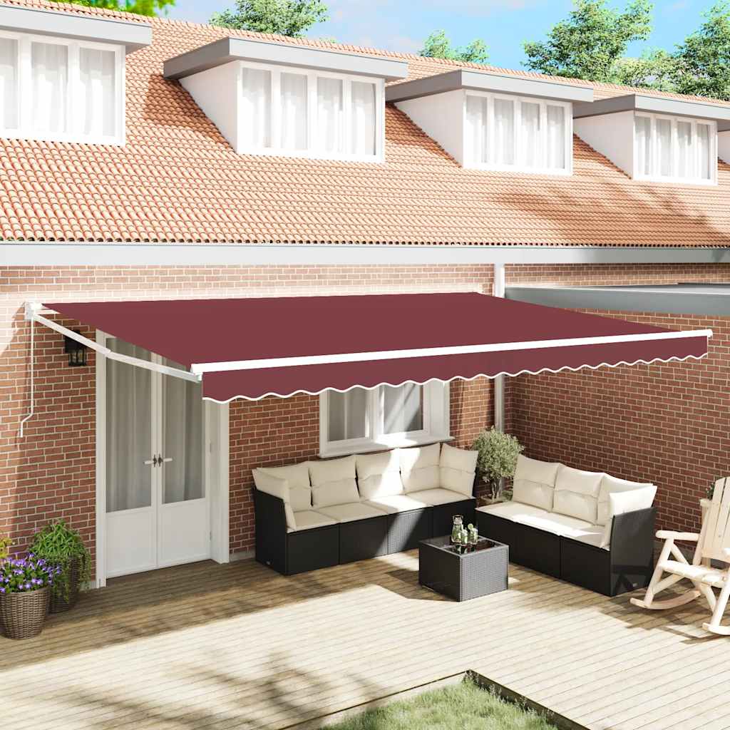 Copertină Retractabilă Albastru/Alb, 4,5X3 M, Textil/Aluminiu