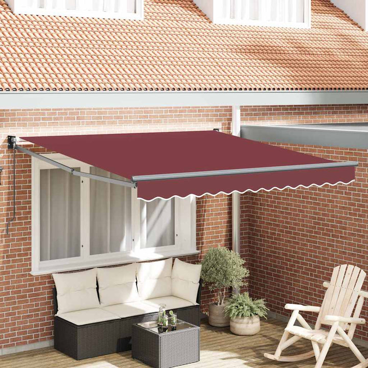 Copertină Retractabilă Albastru/Alb, 4,5X3 M, Textil/Aluminiu
