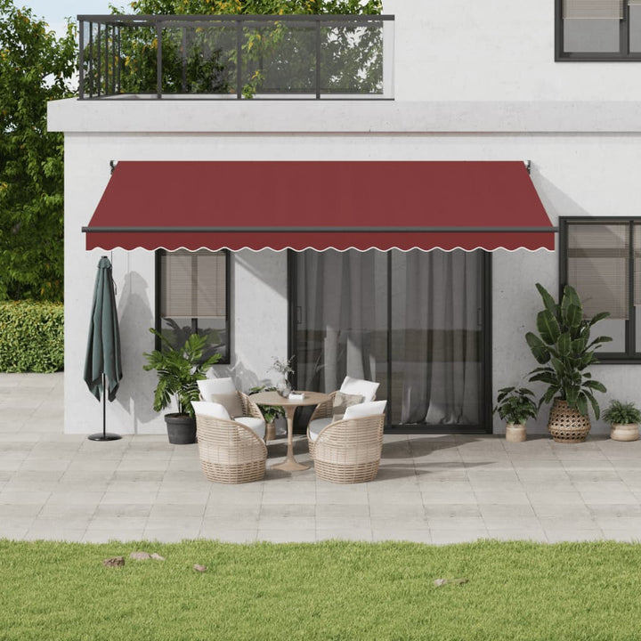 Copertină Retractabilă Albastru/Alb, 4,5X3 M, Textil/Aluminiu