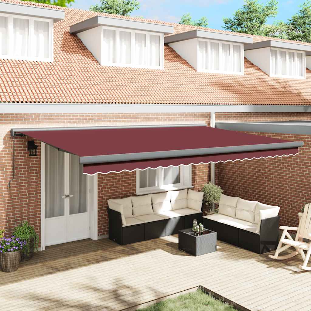 Copertină Retractabilă Albastru/Alb, 4X3 M, Textil/Aluminiu