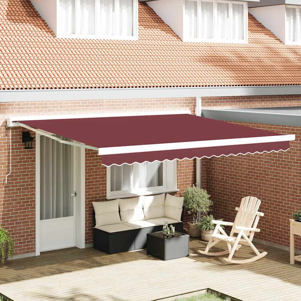 Copertină Retractabilă Albastru/Alb, 4X3 M, Textil/Aluminiu