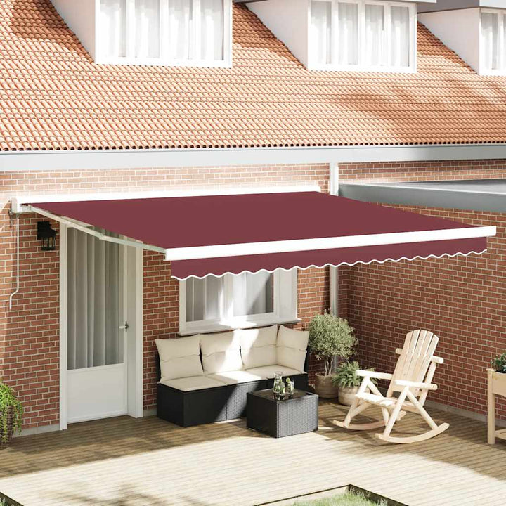 Copertină Retractabilă Albastru/Alb, 4X3 M, Textil/Aluminiu