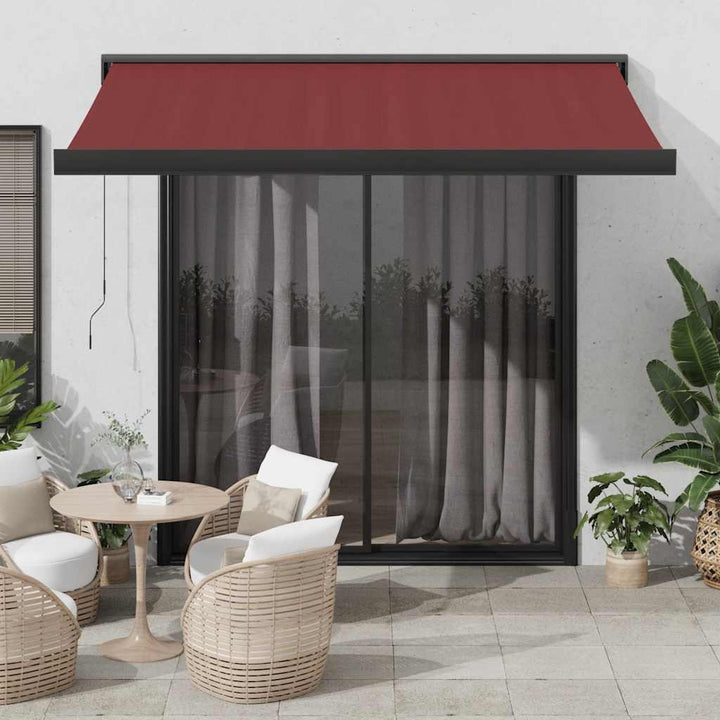 Copertină Retractabilă Albastru/Alb, 4X3 M, Textil/Aluminiu
