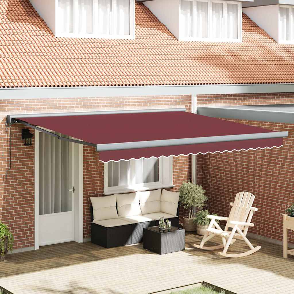 Copertină Retractabilă Albastru/Alb, 4X3 M, Textil/Aluminiu