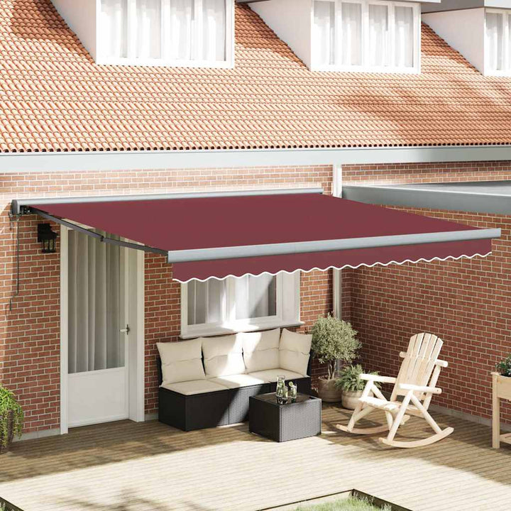 Copertină Retractabilă Albastru/Alb, 4X3 M, Textil/Aluminiu
