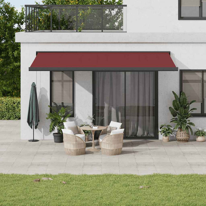 Copertină Retractabilă Albastru/Alb, 4X3 M, Textil/Aluminiu