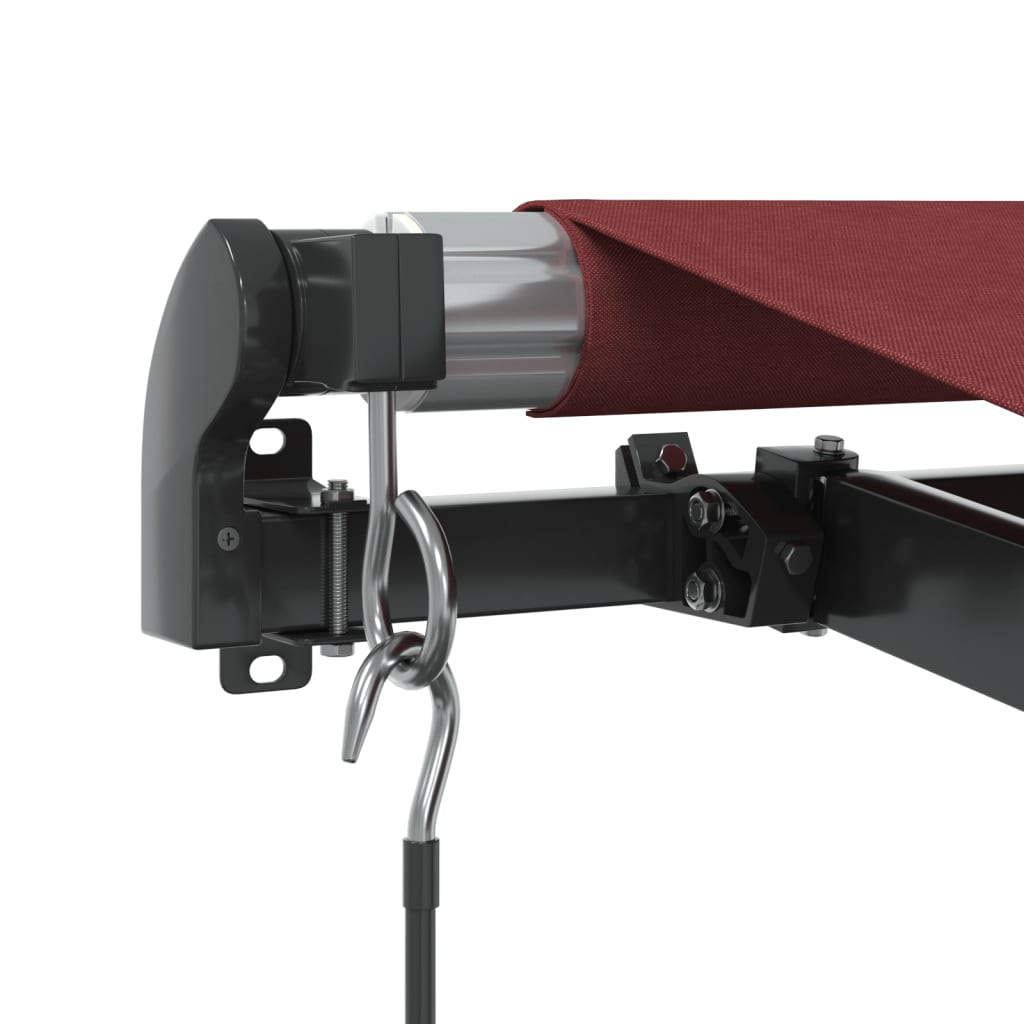Copertina Retractabilă Manual Cu Led-Uri, Vișiniu, 450X300 Cm