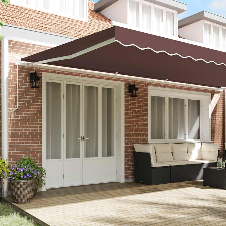 Copertină Retractabilă Manual, Maro, 600X300 Cm
