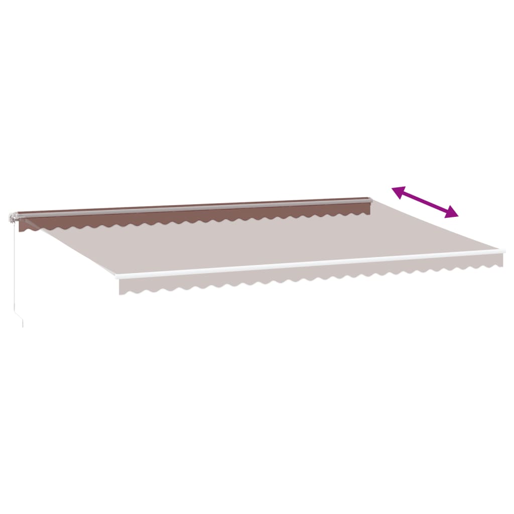 Copertină Retractabilă Manual, Maro, 600X300 Cm