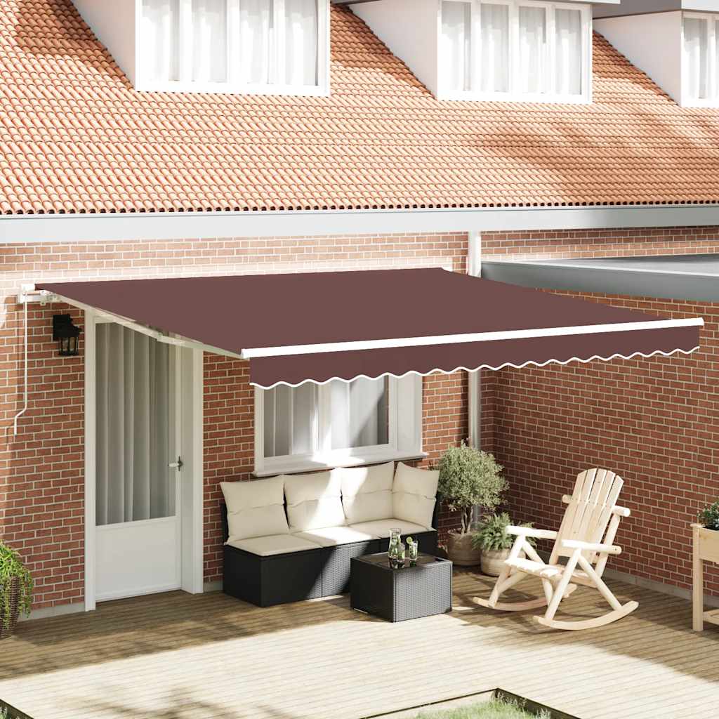 Copertină Retractabilă Manual, Maro, 400X300 Cm