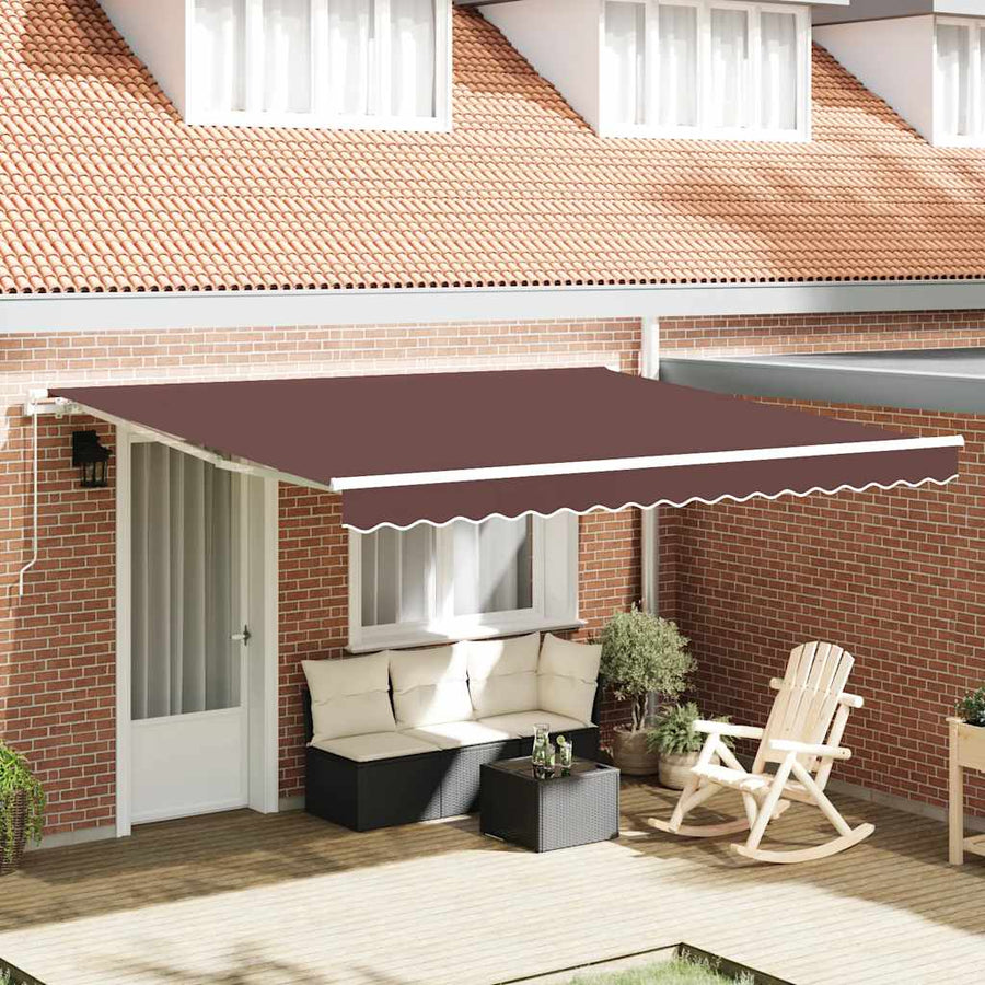 Copertină Retractabilă Manual, Maro, 400X300 Cm