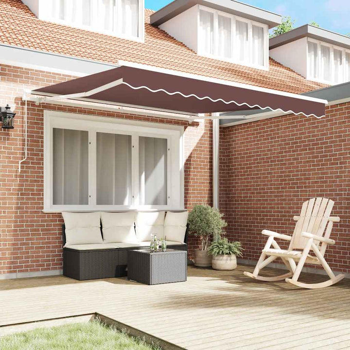 Copertină Retractabilă Manual, Maro, 300X250 Cm