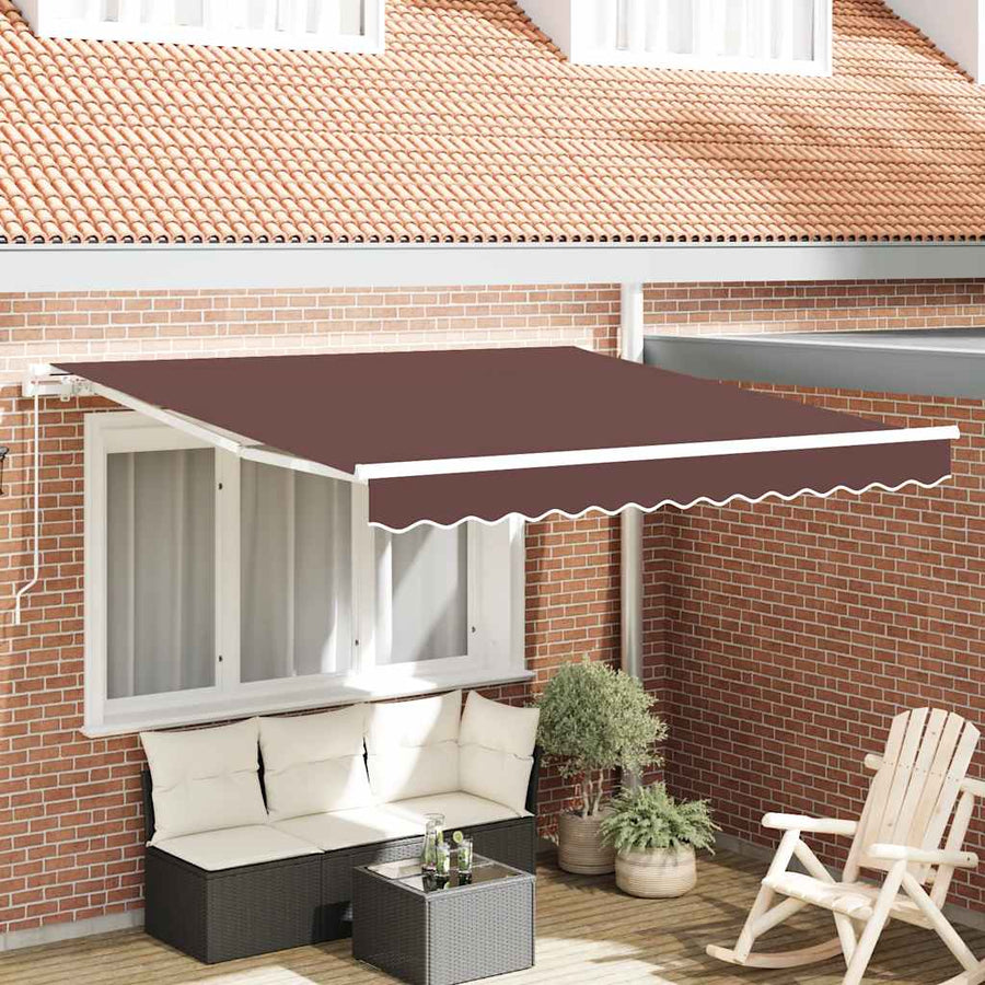 Copertină Retractabilă Manual, Maro, 300X250 Cm