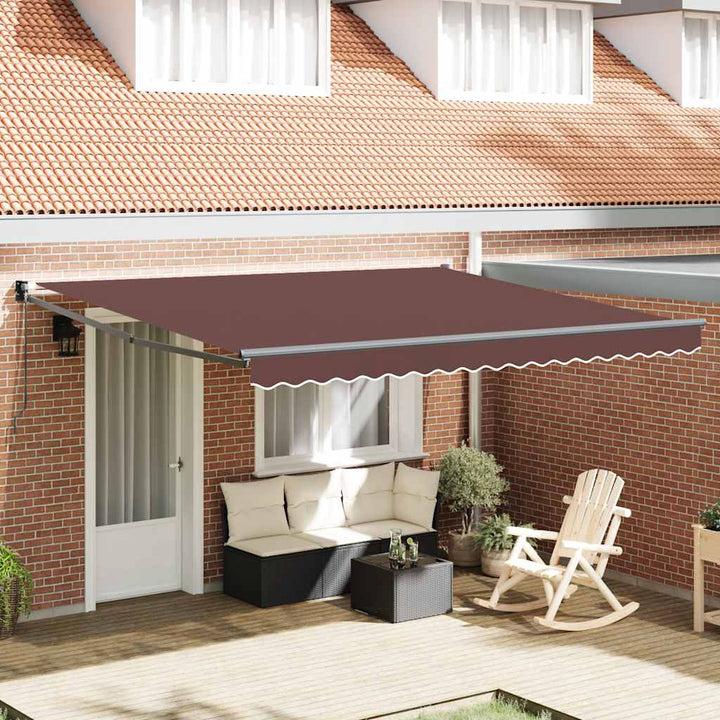 Copertină Retractabilă Albastru/Alb, 4,5X3 M, Textil/Aluminiu
