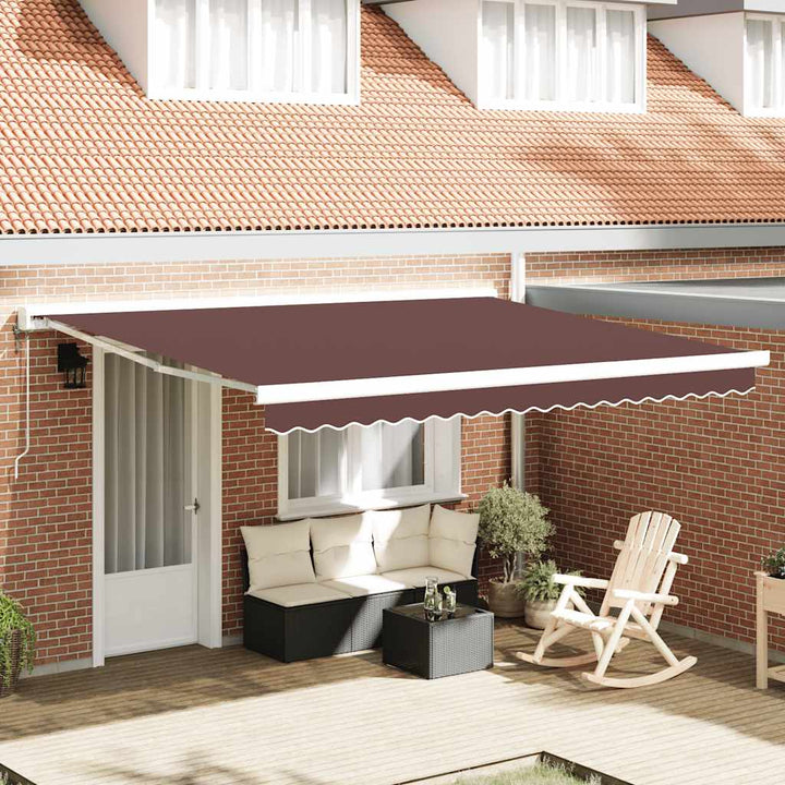 Copertină Retractabilă Albastru/Alb, 4X3 M, Textil/Aluminiu