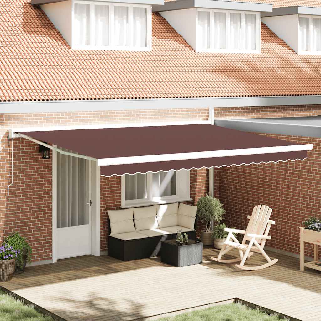 Copertină Retractabilă Albastru/Alb, 4X3 M, Textil/Aluminiu
